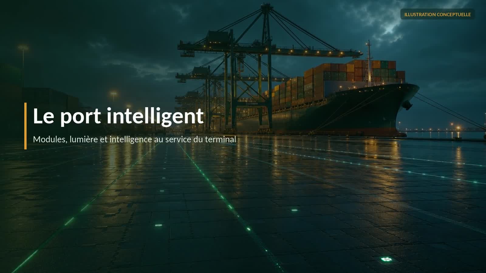 Terminal portuaire intelligent reliant le quai, la cour, les flux et la gestion de l’eau