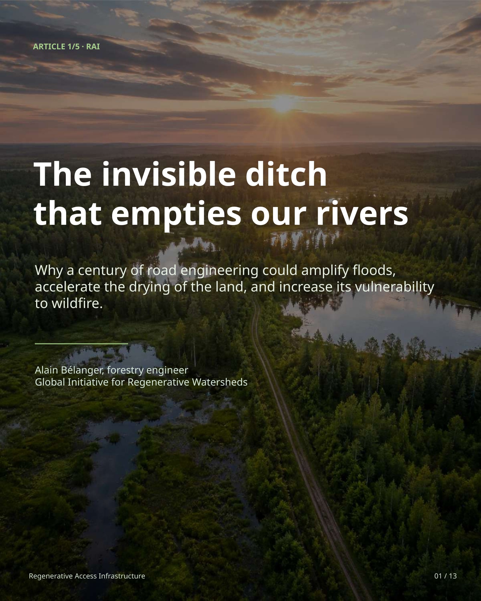 Portada de la presentación sobre la zanja invisible que vacía nuestros ríos