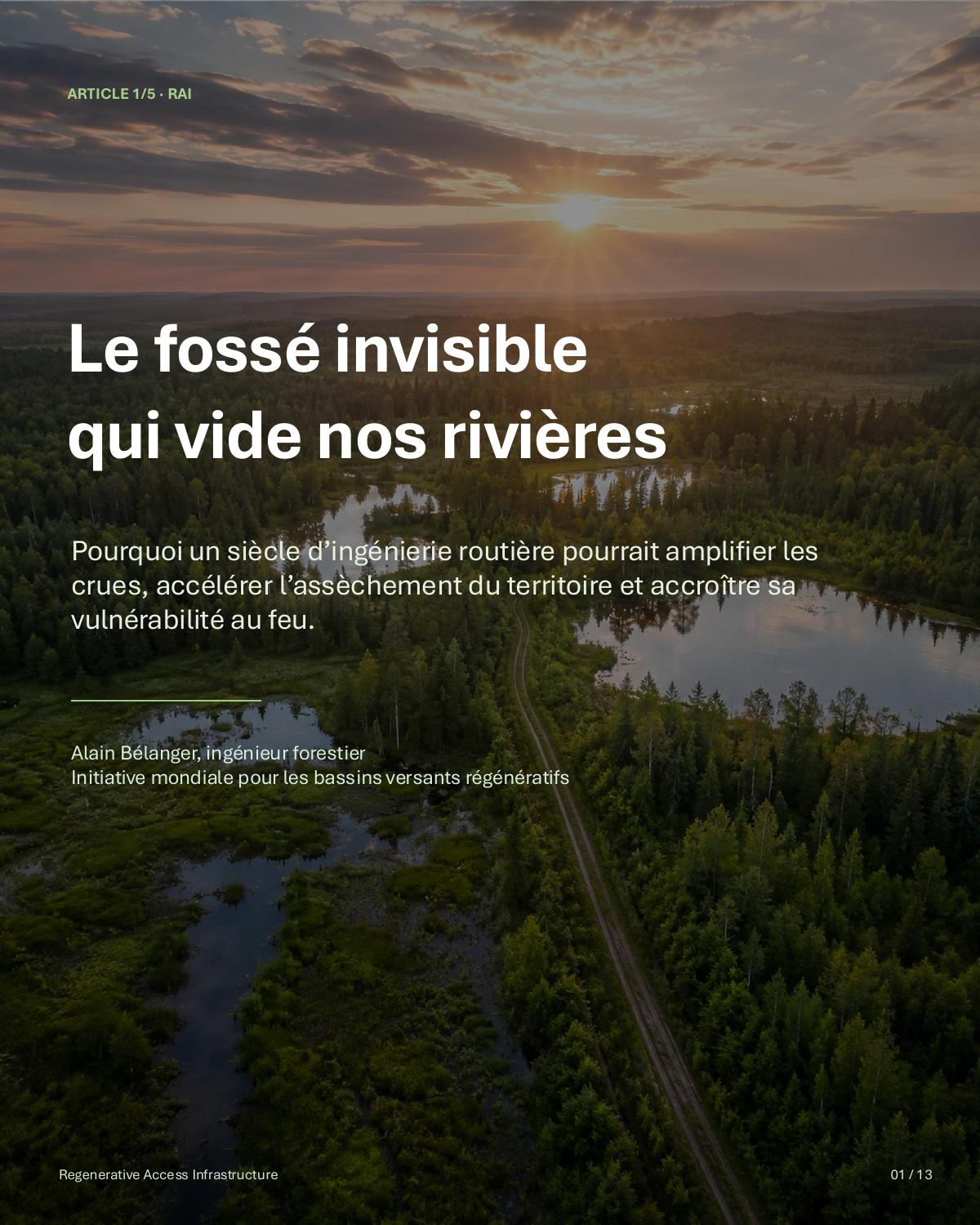 Couverture de la présentation sur le fossé invisible qui vide nos rivières