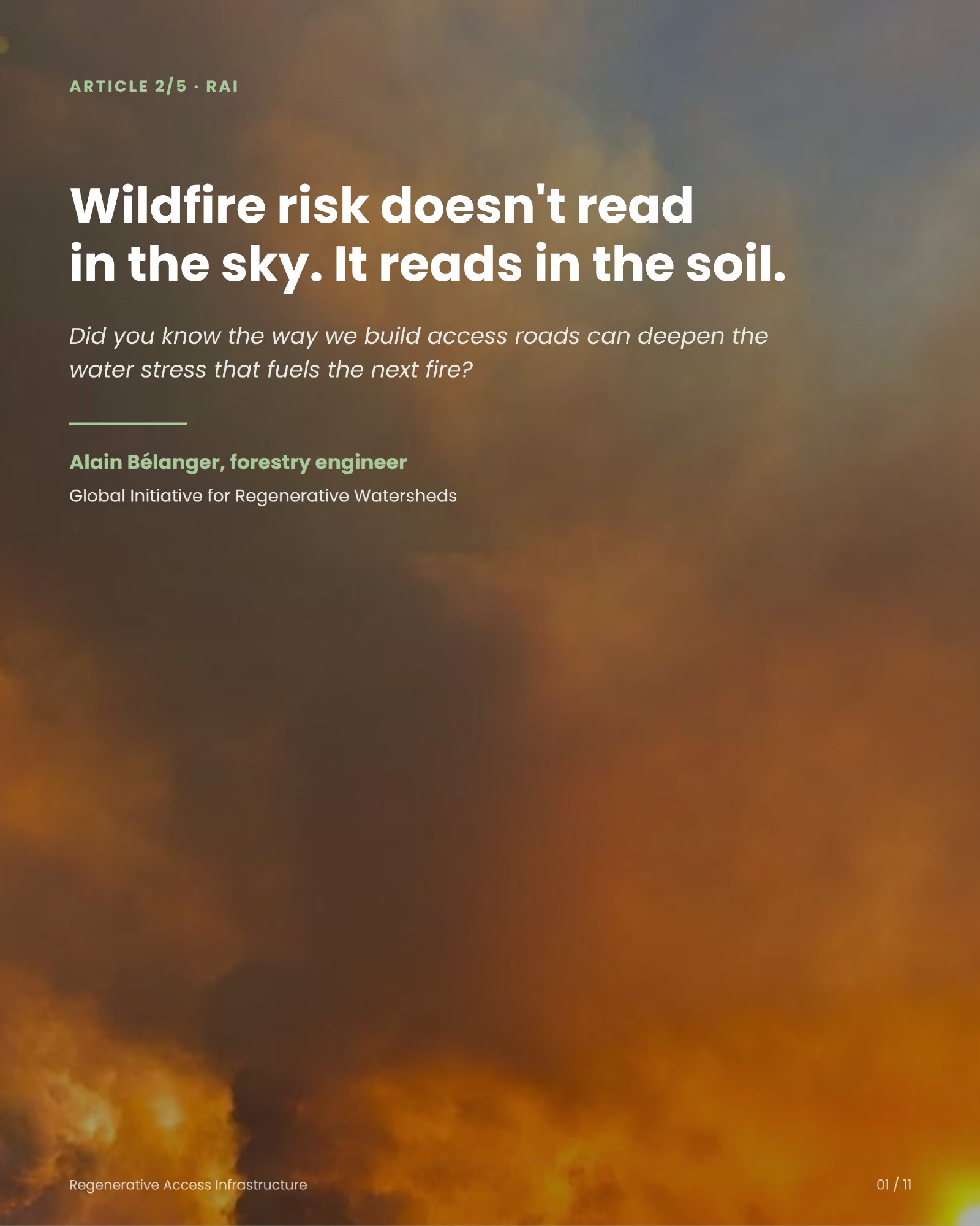 Portada de la presentación sobre el riesgo de incendios, el agua y el suelo