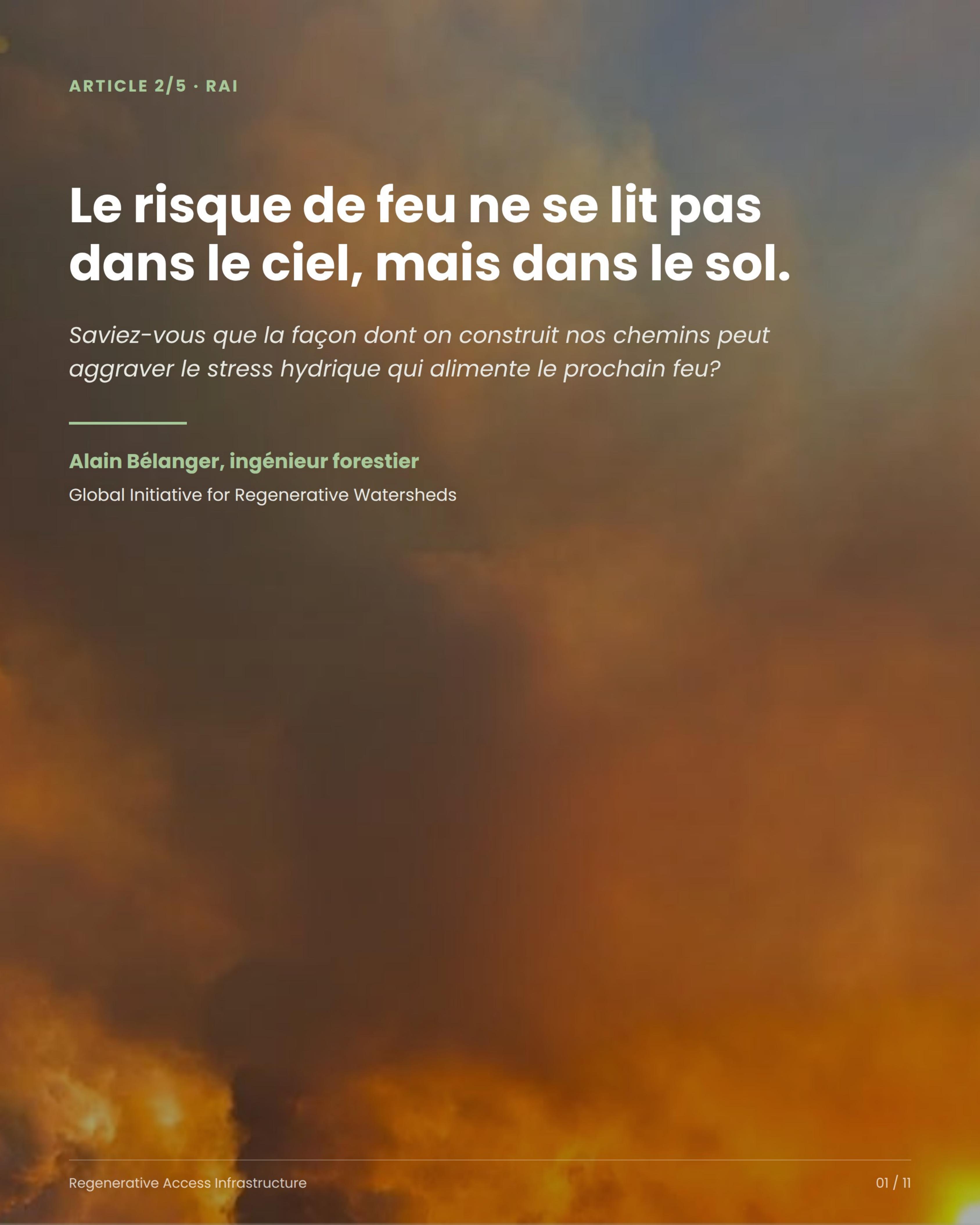Couverture de la présentation sur le risque d’incendie, l’eau et le sol