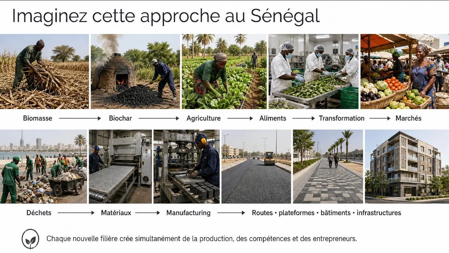 Deux chaînes de valeur proposées autour de la biomasse et des déchets